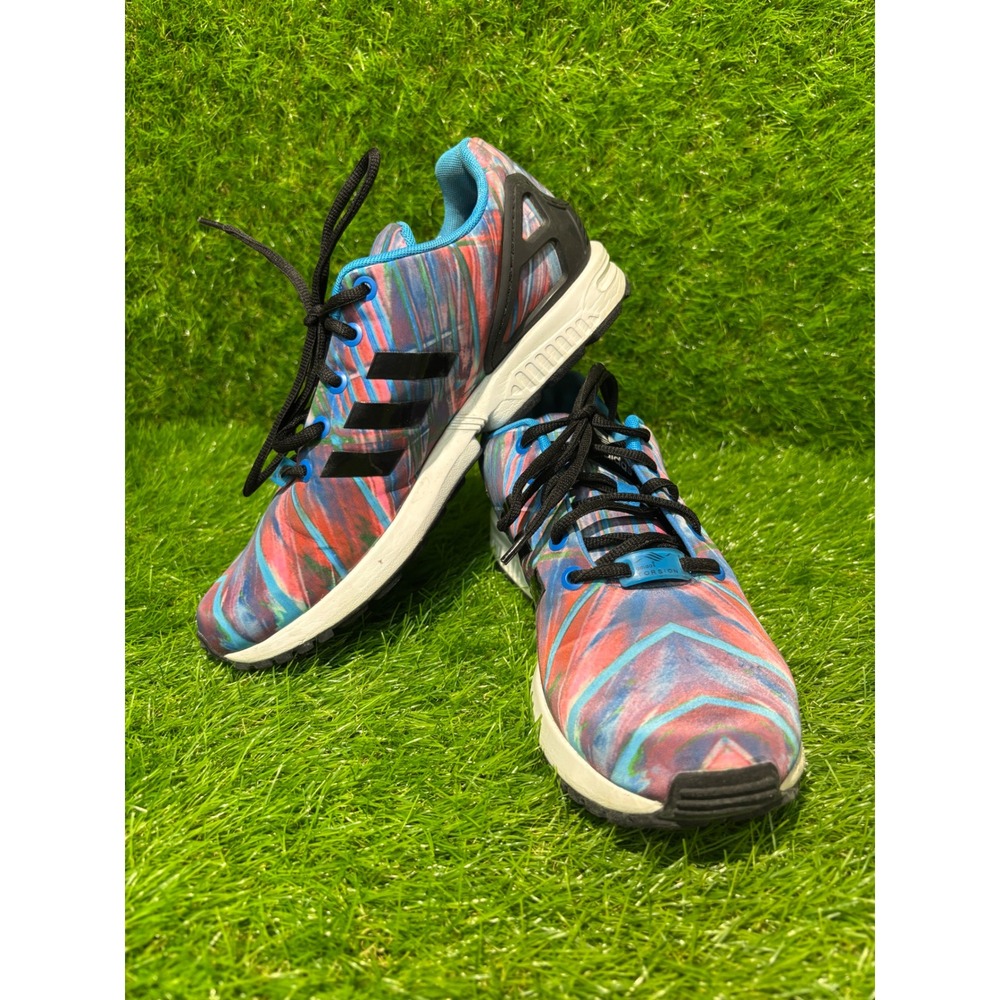 Adidas ZX Flux Multi-Color Blue Red Black Sneakers B27454 Mens 7